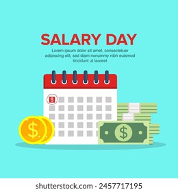 payday concept. monthly salary flat vector illustration