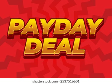 Oferta de día de pago. Diseño de efectos de texto en estilo 3D, para anuncios digitales o de redes sociales