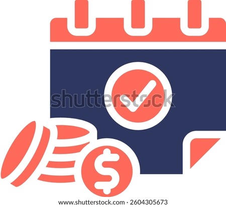 Payday Icon Glyph Color Vector Illustration