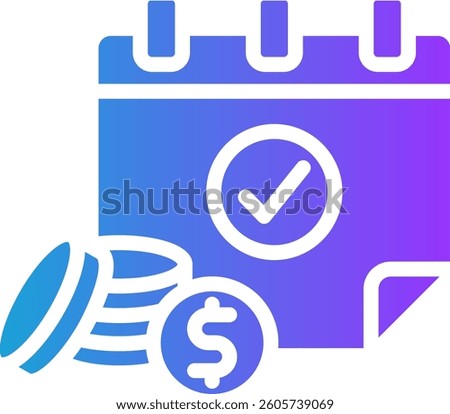 Payday Icon Glyph Gradient Vector Illustration