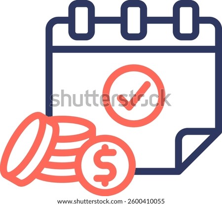 Payday Icon Line Color Vector Illustration
