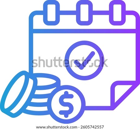 Payday Icon Line Gradient Vector Illustration