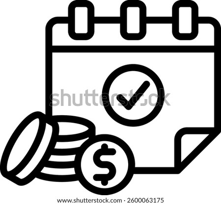 Payday Icon Line Vector Illustration