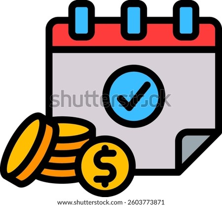 Payday Icon Lineal Color Vector Illustration