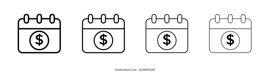 Payday icon Outline sign symbol set