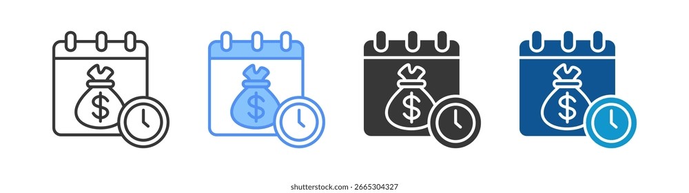 Conjunto de Ícones de Payday Coleção de Vários Estilos