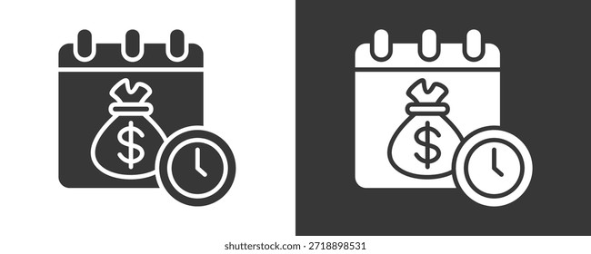 Payday Icon Set Colección De Vector Aislado En Blanco Y Negro