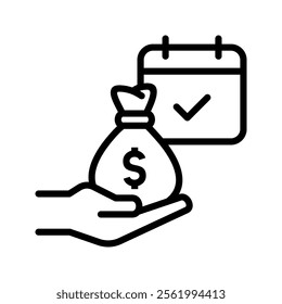 Payday icon	vector illustration. Dollar currency