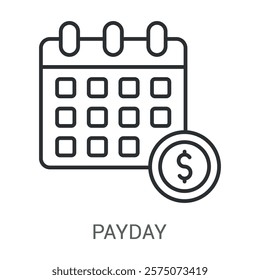 Payday Icon Vector Illustration Line Style