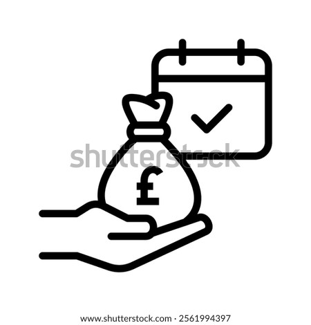 Payday icon	vector illustration. Pound currency