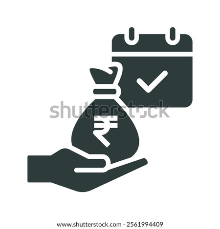 Payday icon	vector illustration. Rupee currency