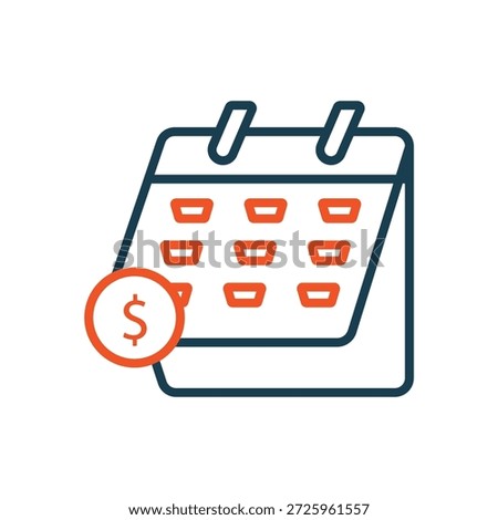 payday icons outline and Flat Style,transparent background