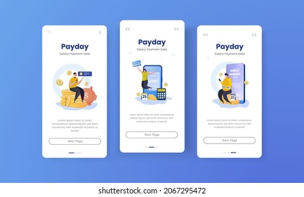 Payday illustration on onboard screen template design