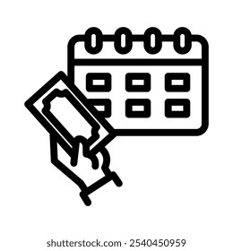 Payday Line Icono Ilustración Vector Gráfico. Gráfico simple del Vector de la ilustración del elemento, conveniente para el App, los Sitios web, y las presentaciones aisladas en el fondo blanco