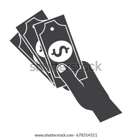 PayDay loan concept of hand holding money