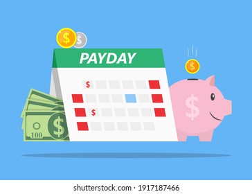 Payday Loans Monthly Salary Illustration Vector