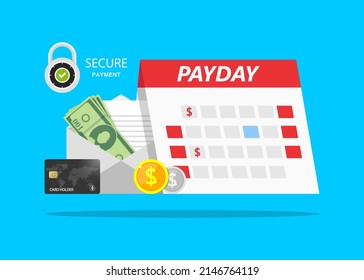 Payday loans monthly salary Illustration Vector