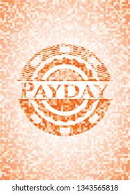Payday orange mosaic emblem with background