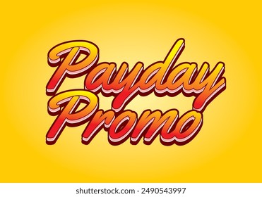 Payday Promo. Texteffekt-Design im 3D-Stil für Verkaufswerbung