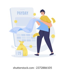 Payday with salary payment receipt vector illustration