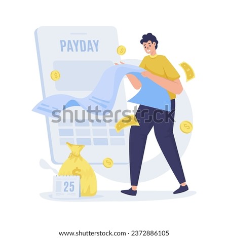 Payday with salary payment receipt vector illustration