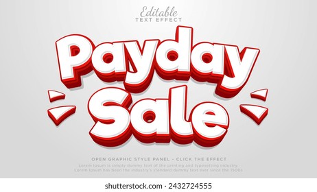 Payday sale 3d editable text effect, Sale text mockup template