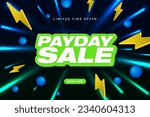 Payday Sale Banner with shop now button. Limited Time Offer. Vector Illustration. EPS 10.