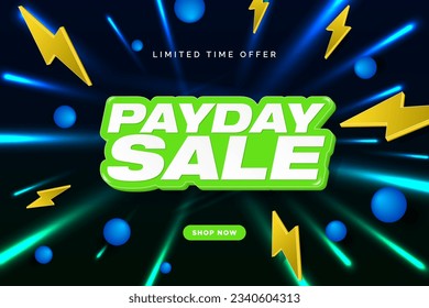 Payday Sale Banner with shop now button. Limited Time Offer. Vector Illustration. EPS 10.