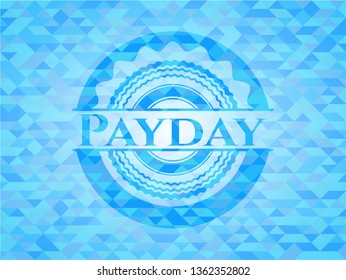 Payday sky blue emblem with triangle mosaic background