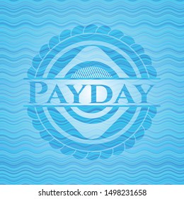 Payday sky blue water style emblem. Vector Illustration. Detailed.