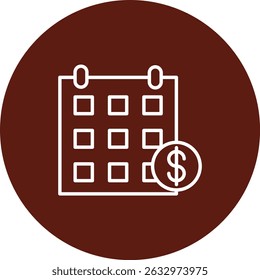 Payday Vector Line Circle Icon Design