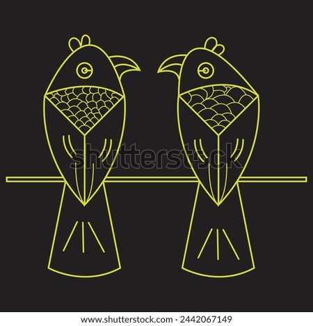 payer parrot on wh yellow background