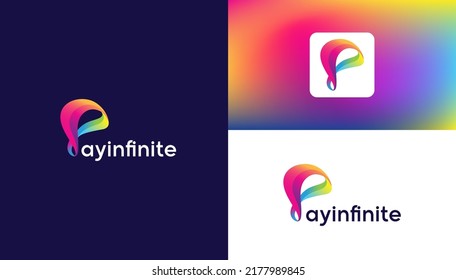 Payinfinite Logo  P letter infinite concept  Logo design  template  icon  badge  emblem  sign  symbol  Logo design for online Payment app 