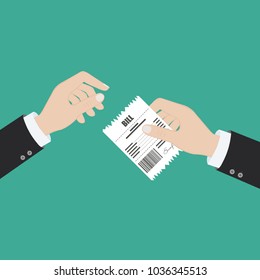 Paying bill. Flat icon