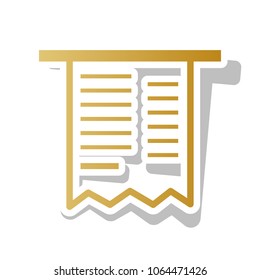 Paying bills concept. Payment of utility, bank, restaurant and other bills sign illustration. Vector. Golden gradient icon with white contour and rotated gray shadow at white background.