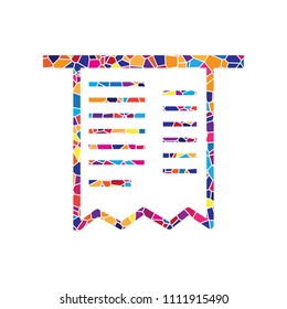 Paying bills concept. Payment of utility, bank, restaurant and other bills sign illustration. Vector. Stained glass icon on white background. Colorful polygons. Isolated.