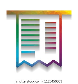 Paying bills concept. Payment of utility, bank, restaurant and other bills sign illustration. Vector. Colorful icon with bright texture of mosaic with soft shadow on white background. Isolated.