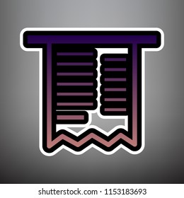 Paying bills concept. Payment of utility, bank, restaurant and other bills sign illustration. Vector. Violet gradient icon with black and white linear edges at gray background.