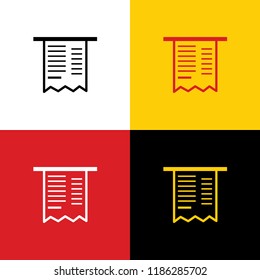 Paying bills concept. Payment of utility, bank, restaurant and other bills sign illustration. Vector. Icons of german flag on corresponding colors as background.