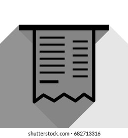Paying bills concept. Payment of utility, bank, restaurant and other bills sign illustration. Vector. Black icon with two flat gray shadows on white background.