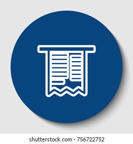 Paying bills concept. Payment of utility, bank, restaurant and other bills sign illustration. Vector. White contour icon in dark cerulean circle at white background. Isolated.