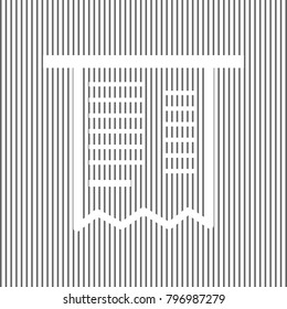 Paying bills concept. Payment of utility, bank, restaurant and other bills sign illustration. Vector. White icon on grayish striped background. Optical illusion.