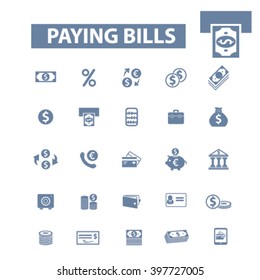 paying bills icons
