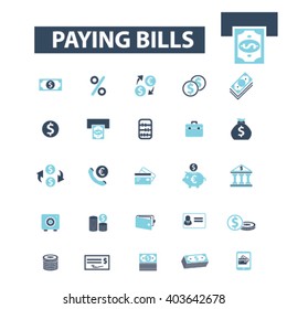 paying bills icons
