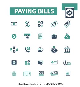paying bills icons