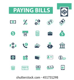paying bills icons
