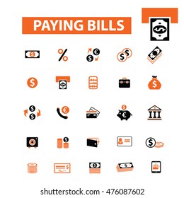 paying bills icons