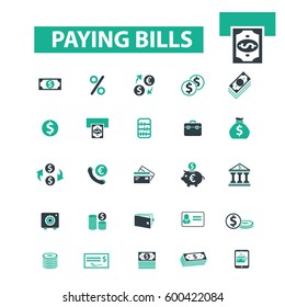 paying bills icons
