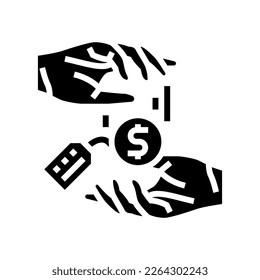 pagar fondos prestados acreedor glifh icono vector. señal de acreedor de pago de fondos prestados. ilustración de símbolo aislado