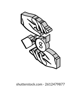 paying borrowed funds creditor isometric icon vector. paying borrowed funds creditor sign. isolated symbol illustration
